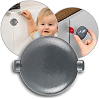 Reer 71081 - Cerradura para puertas dobles de seguridad para niños- color gris